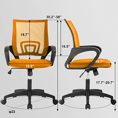 Home Office Chair Ergonomic Desk Chair Mesh Computer Chair with Lumbar Support Armrest Executive Rolling Swivel Adjustable Mid Back Task Chair for Women Adults, Black