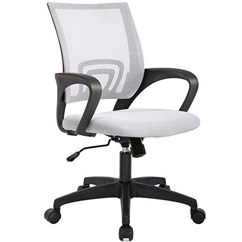 Home Office Chair Ergonomic Desk Chair Mesh Computer Chair with Lumbar Support Armrest Executive Rolling Swivel Adjustable Mid Back Task Chair for Women Adults, Black