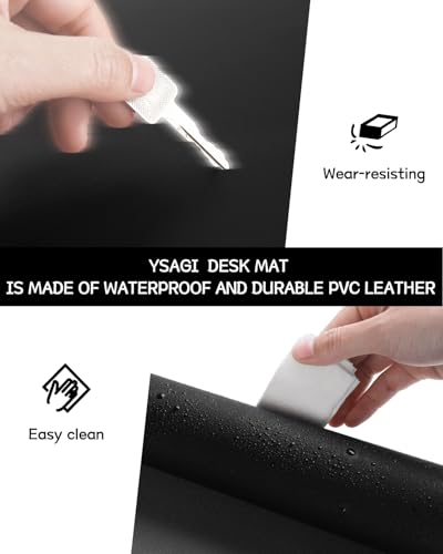 Non-Slip Desk Pad,Mouse Pad,Waterproof PVC Leather Desk Table Protector,Ultra Thin Large Desk Blotter, Easy Clean Laptop Desk Writing Mat for Office Work/Home/Decor(Pink, 23.6" x 13.7")