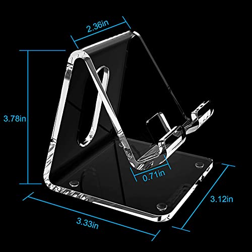 Crpich Acrylic Cell Phone Stand, Portable Clear Phone Stand for Desk, Compatible with Phone15 14 13 Pro Max Mini 12 11 Plus SE, Switch, Android Smartphone, Pad, Tablet, Desk Accessories