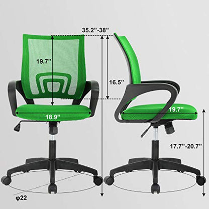 Home Office Chair Ergonomic Desk Chair Mesh Computer Chair with Lumbar Support Armrest Executive Rolling Swivel Adjustable Mid Back Task Chair for Women Adults, Black