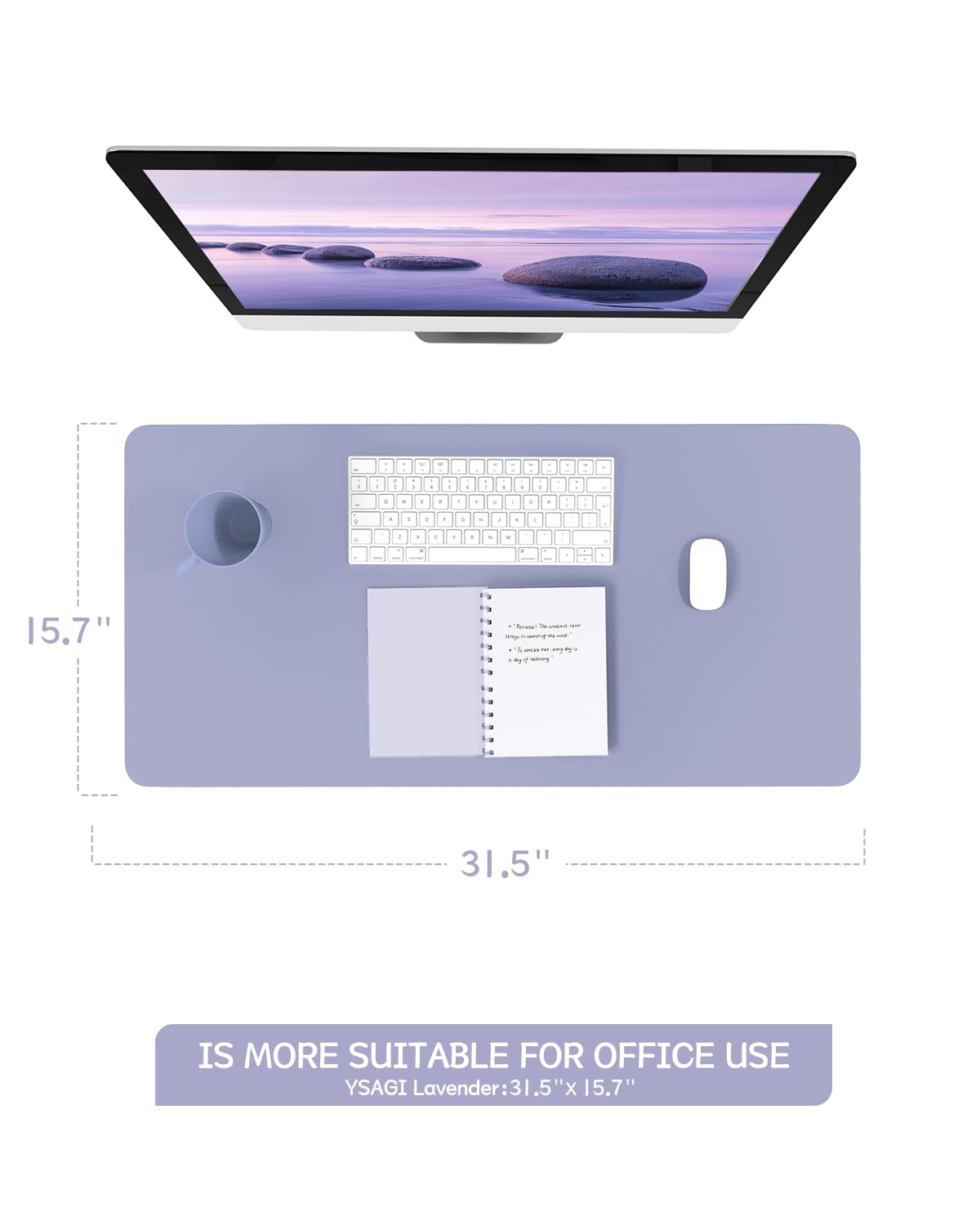 Non-Slip Desk Pad,Mouse Pad,Waterproof PVC Leather Desk Table Protector,Ultra Thin Large Desk Blotter, Easy Clean Laptop Desk Writing Mat for Office Work/Home/Decor(Pink, 23.6" x 13.7")