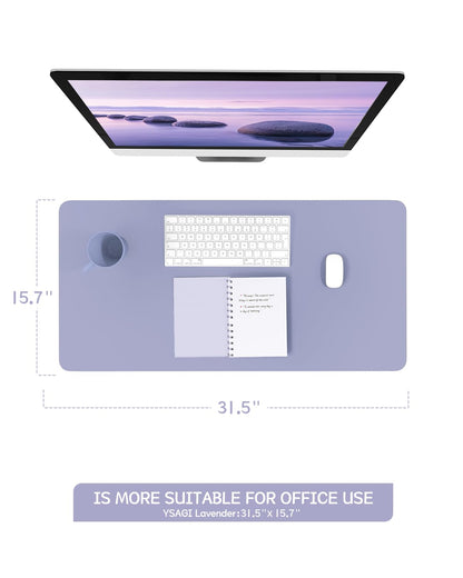 Non-Slip Desk Pad,Mouse Pad,Waterproof PVC Leather Desk Table Protector,Ultra Thin Large Desk Blotter, Easy Clean Laptop Desk Writing Mat for Office Work/Home/Decor(Pink, 23.6" x 13.7")