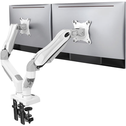 HUANUO Dual Monitor Stand - Full Adjustable Monitor Desk Mount Swivel Vesa Bracket with C Clamp, Grommet Mounting Base for 13 to 30 Inch Computer Screens - Each Arm Holds 4.4 to 19.8lbs