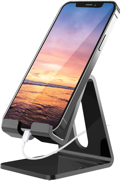 Crpich Acrylic Cell Phone Stand, Portable Clear Phone Stand for Desk, Compatible with Phone15 14 13 Pro Max Mini 12 11 Plus SE, Switch, Android Smartphone, Pad, Tablet, Desk Accessories