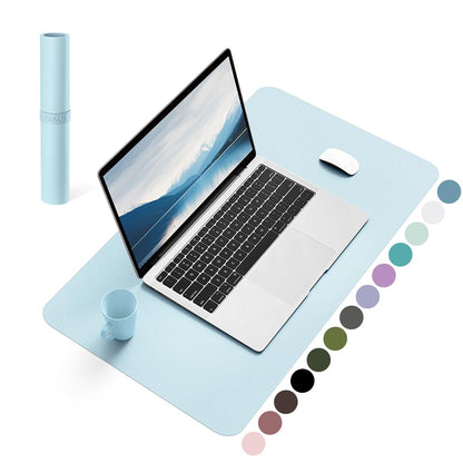 Non-Slip Desk Pad,Mouse Pad,Waterproof PVC Leather Desk Table Protector,Ultra Thin Large Desk Blotter, Easy Clean Laptop Desk Writing Mat for Office Work/Home/Decor(Pink, 23.6" x 13.7")