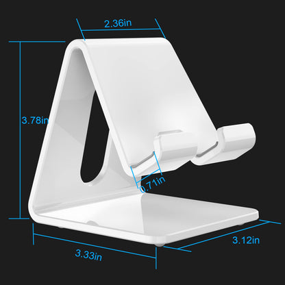 Crpich Acrylic Cell Phone Stand, Portable Clear Phone Stand for Desk, Compatible with Phone15 14 13 Pro Max Mini 12 11 Plus SE, Switch, Android Smartphone, Pad, Tablet, Desk Accessories