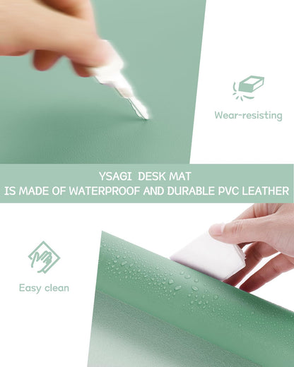 Non-Slip Desk Pad,Mouse Pad,Waterproof PVC Leather Desk Table Protector,Ultra Thin Large Desk Blotter, Easy Clean Laptop Desk Writing Mat for Office Work/Home/Decor(Pink, 23.6" x 13.7")