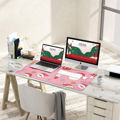 Non-Slip Desk Pad,Mouse Pad,Waterproof PVC Leather Desk Table Protector,Ultra Thin Large Desk Blotter, Easy Clean Laptop Desk Writing Mat for Office Work/Home/Decor(Pink, 23.6" x 13.7")